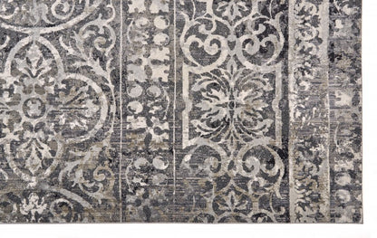 5' X 8' Gray Ivory And Taupe Abstract Stain Resistant Area Rug