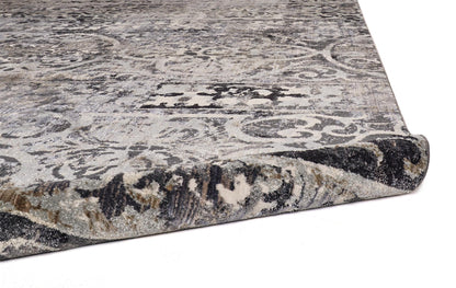 4' X 6' Gray Ivory And Taupe Abstract Stain Resistant Area Rug