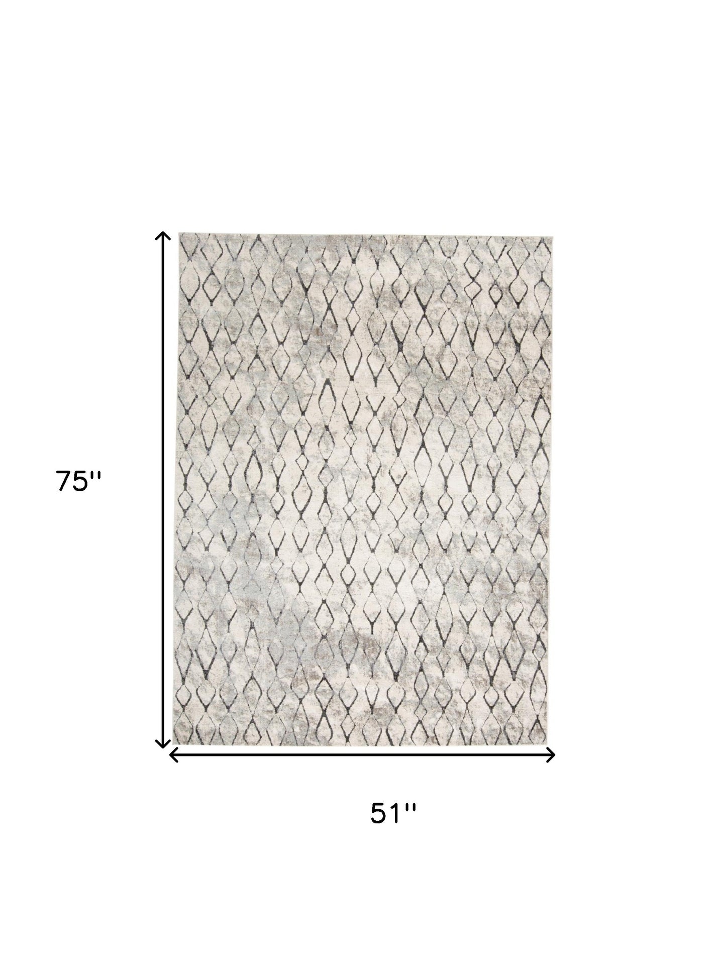 5' X 8' Ivory Gray And Taupe Abstract Stain Resistant Area Rug