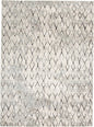 7' X 10' Gray And Ivory Geometric Area Rug