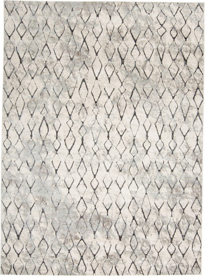 5' X 8' Ivory Gray And Taupe Abstract Stain Resistant Area Rug