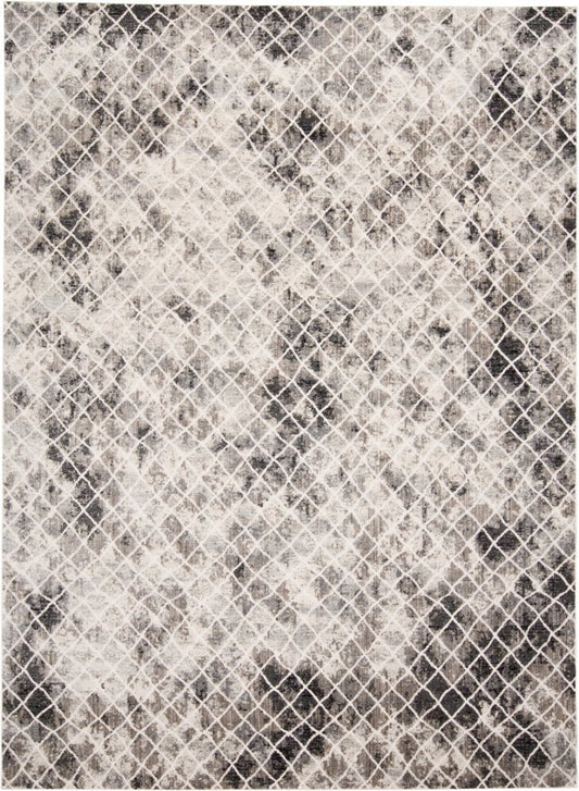 7' X 10' Gray and Ivory Abstract Area Rug