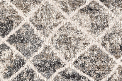 10' X 14' Ivory Gray And Taupe Abstract Stain Resistant Area Rug