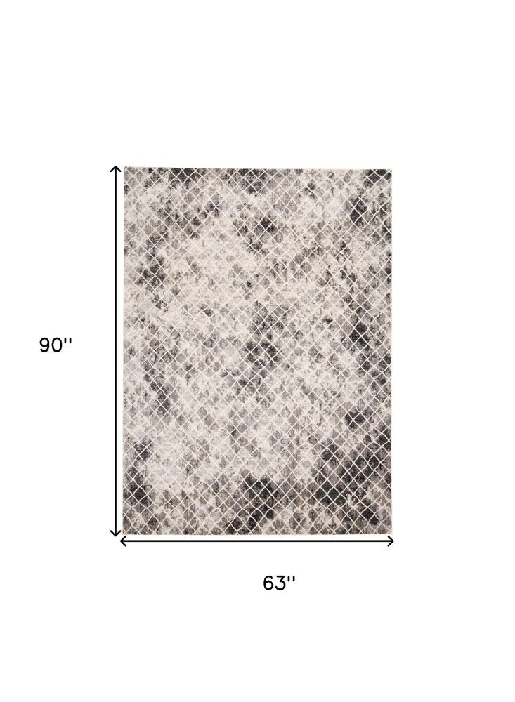 10' X 14' Ivory Gray And Taupe Abstract Stain Resistant Area Rug