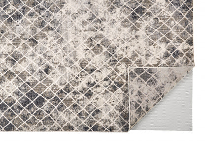 4' X 6' Ivory Gray And Taupe Abstract Stain Resistant Area Rug