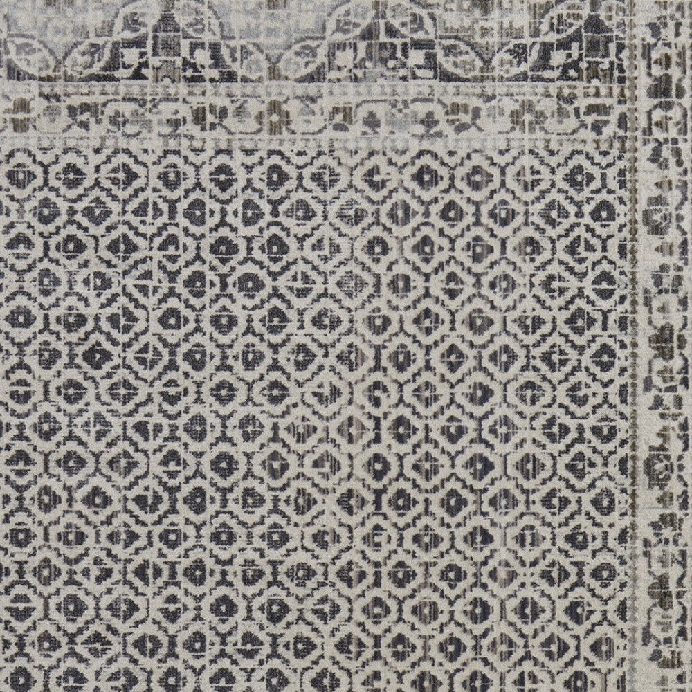 7' X 10' Gray and Ivory Abstract Area Rug