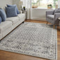 7' X 10' Gray and Ivory Abstract Area Rug