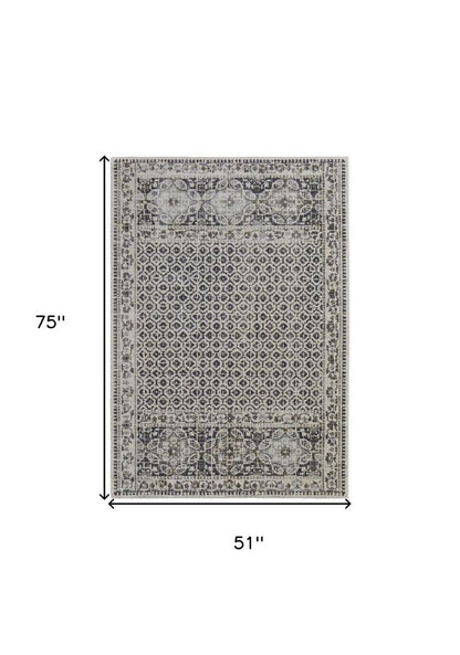 10' X 14' Ivory Taupe And Gray Abstract Stain Resistant Area Rug