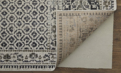 4' X 6' Ivory Taupe And Gray Abstract Stain Resistant Area Rug
