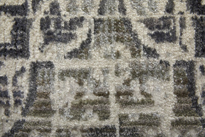 10' X 14' Ivory Taupe And Gray Abstract Stain Resistant Area Rug
