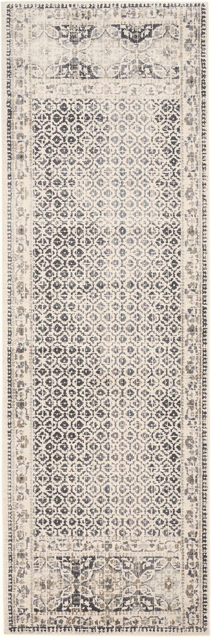 5' X 8' Ivory Taupe And Gray Abstract Stain Resistant Area Rug