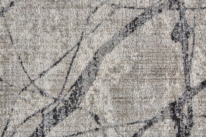 4' X 6' Taupe Gray And Ivory Abstract Stain Resistant Area Rug