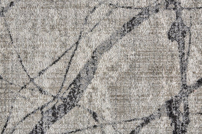 5' X 8' Taupe Gray And Ivory Abstract Stain Resistant Area Rug