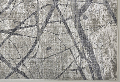 5' X 8' Taupe Gray And Ivory Abstract Stain Resistant Area Rug