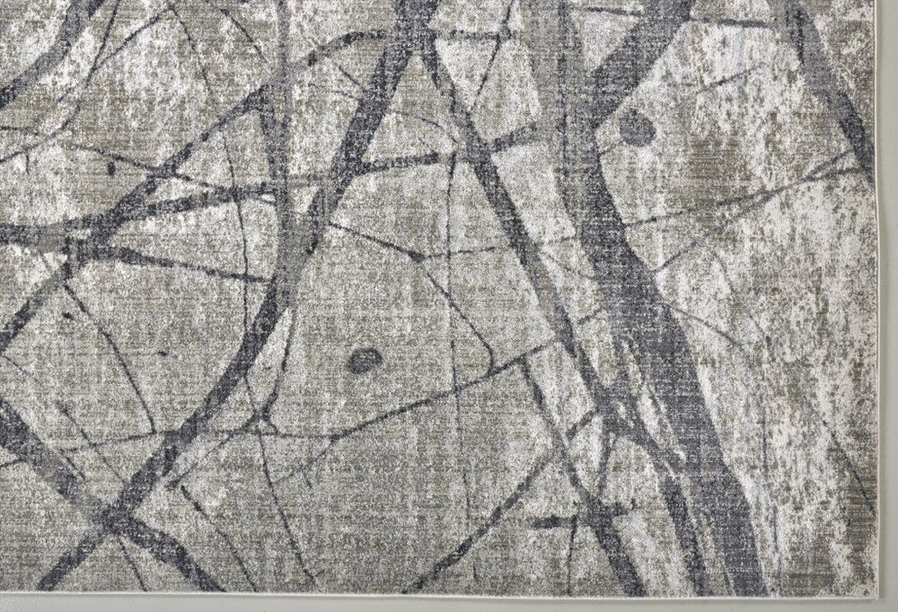 5' X 8' Taupe Gray And Ivory Abstract Stain Resistant Area Rug
