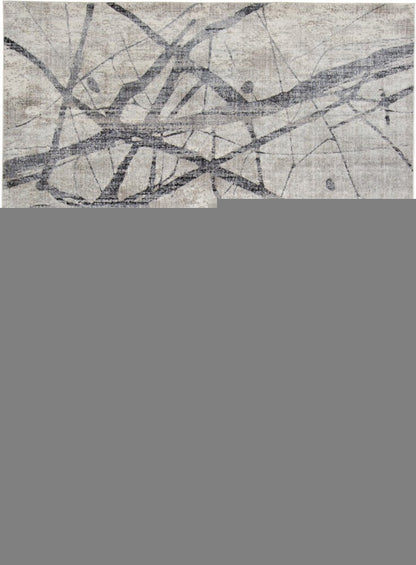 4' X 6' Taupe Gray And Ivory Abstract Stain Resistant Area Rug