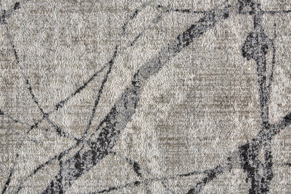5' X 8' Taupe Gray And Ivory Abstract Stain Resistant Area Rug