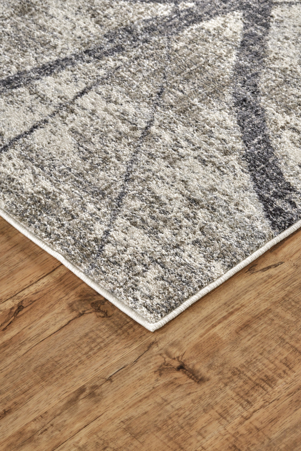 4' X 6' Taupe Gray And Ivory Abstract Stain Resistant Area Rug