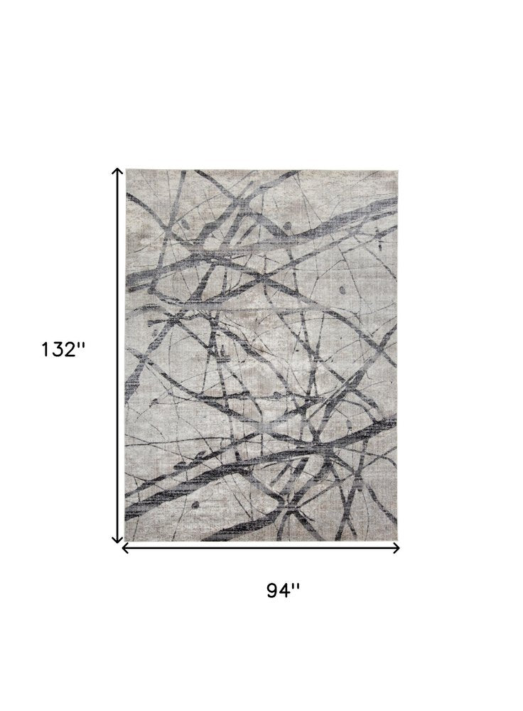 5' X 8' Taupe Gray And Ivory Abstract Stain Resistant Area Rug