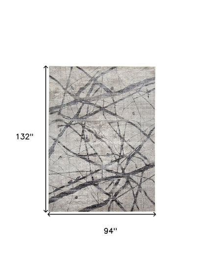 5' X 8' Taupe Gray And Ivory Abstract Stain Resistant Area Rug