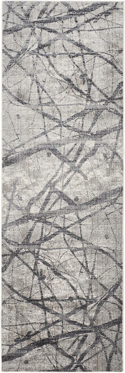 4' X 6' Taupe Gray And Ivory Abstract Stain Resistant Area Rug