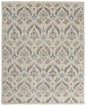 12' X 15' Ivory Gray And Blue Wool Floral Hand Knotted Stain Resistant Area Rug