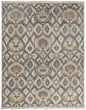 8' X 10' Orange And Gray Wool Floral Hand Knotted Stain Resistant Area Rug
