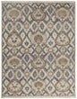 9' X 12' Ivory Gray And Taupe Wool Floral Hand Knotted Stain Resistant Area Rug