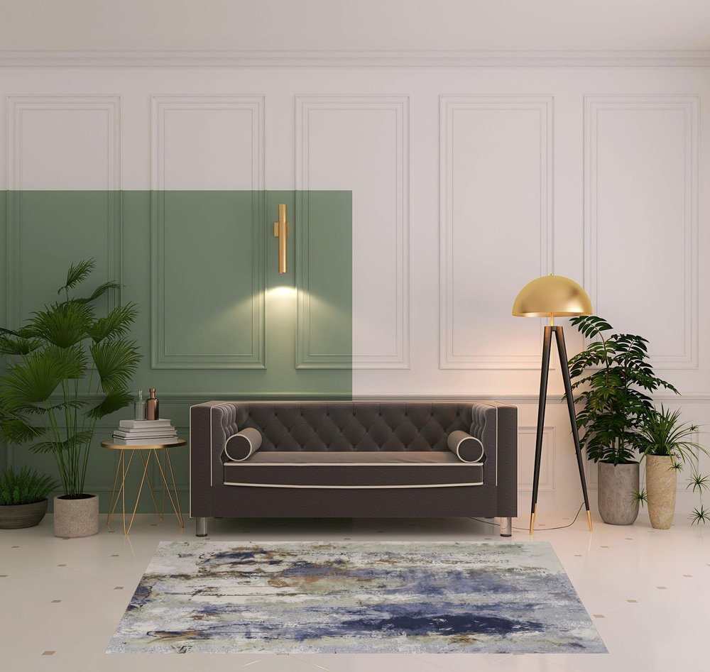 4' X 6' Beige Bronze And Black Abstract Area Rug