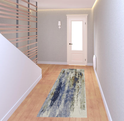 4' X 6' Beige Bronze And Black Abstract Area Rug