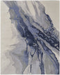 4' X 6' Blue Gray And Ivory Abstract Area Rug