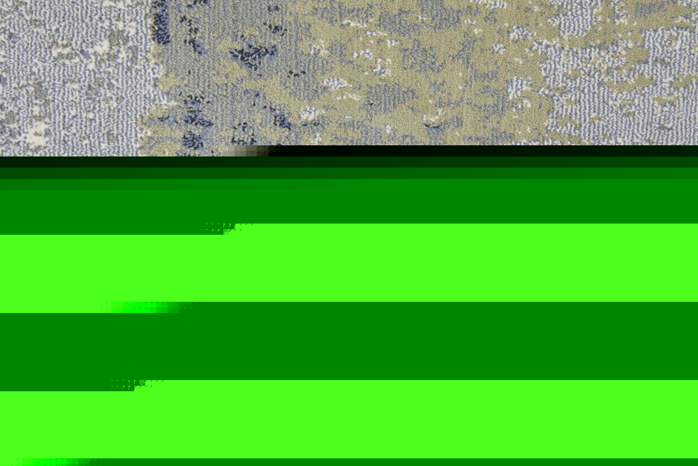 4' X 6' Blue Green And Ivory Abstract Distressed Area Rug
