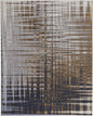8' Blue Orange And Gray Abstract Power Loom Runner Rug
