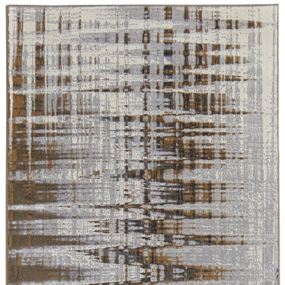 12' X 15' Blue Orange And Gray Abstract Power Loom Area Rug