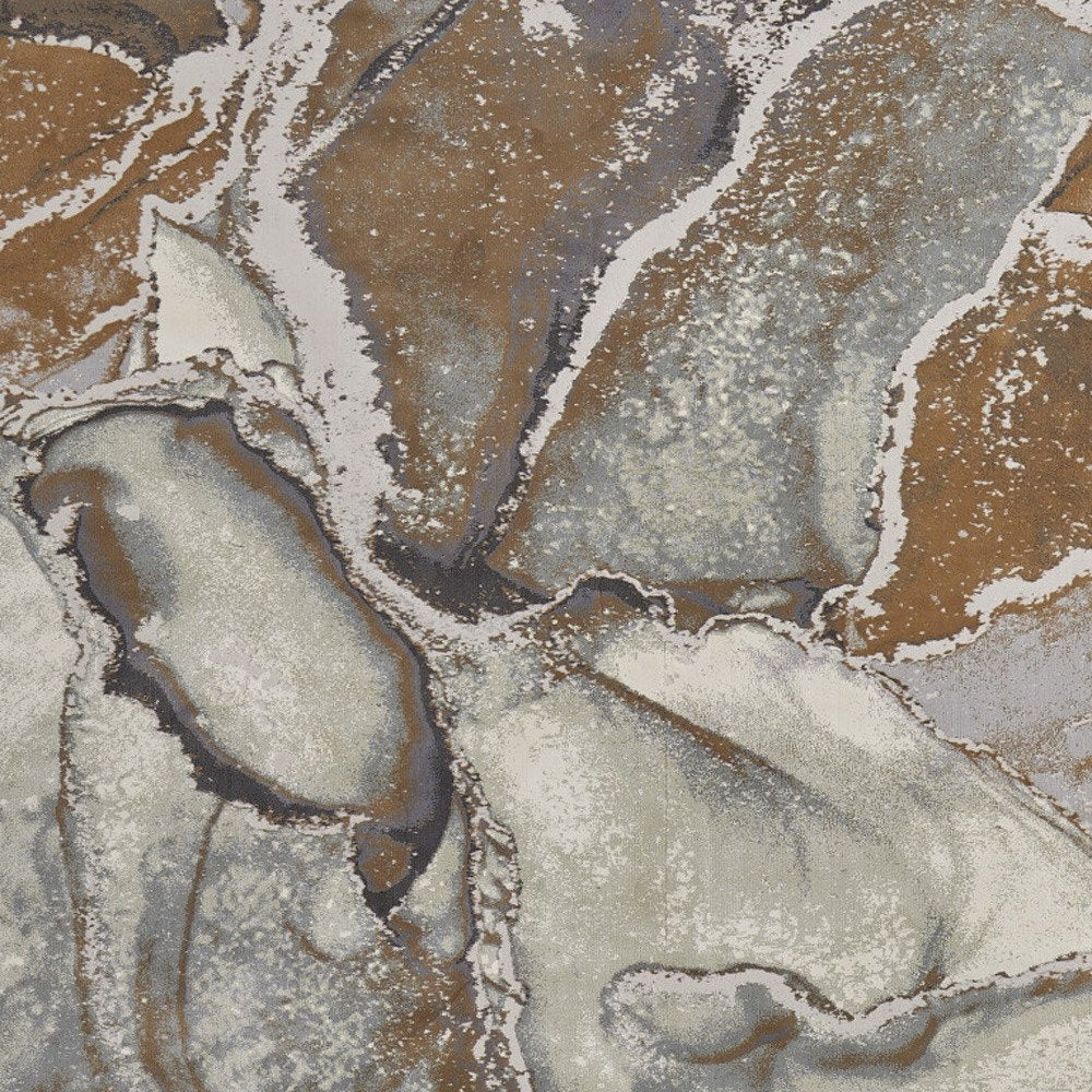 4' X 6' Gray and Brown Marble Power Loom Area Rug