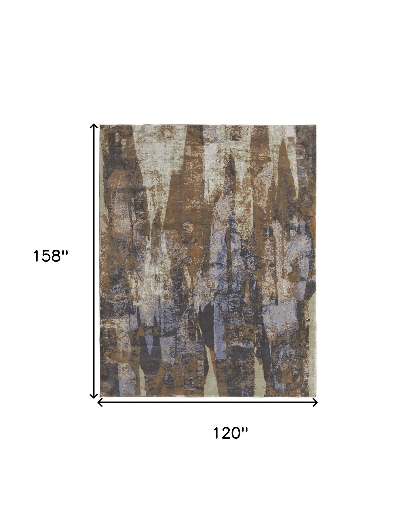 5' X 8' Blue Gray And Tan Abstract Power Loom Distressed Area Rug