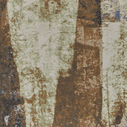 5' X 8' Blue Gray And Tan Abstract Power Loom Distressed Area Rug