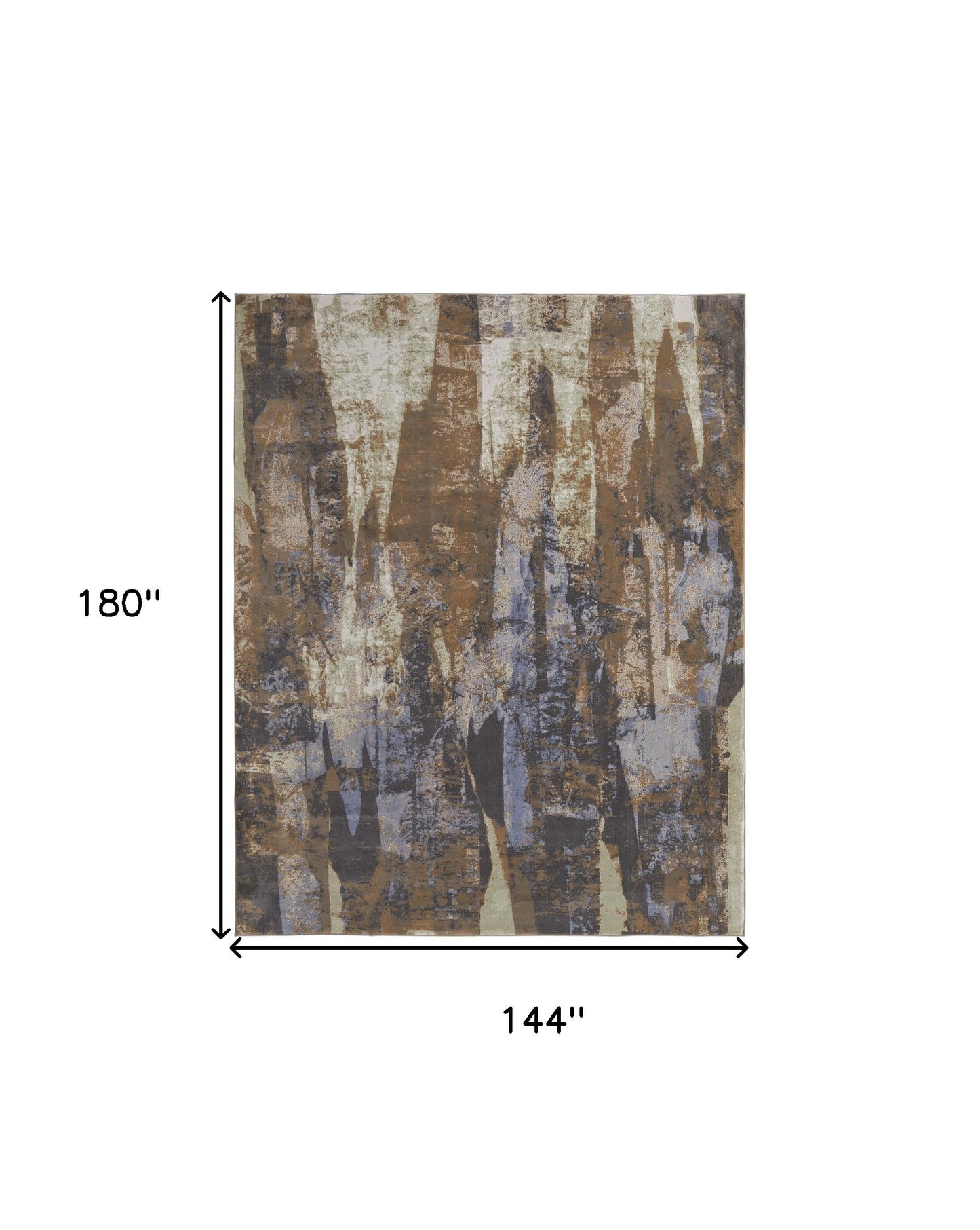 5' X 8' Blue Gray And Tan Abstract Power Loom Distressed Area Rug