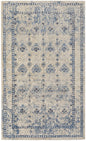 8' X 10' Blue And Ivory Geometric Power Loom Distressed Area Rug