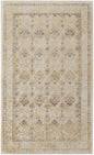 8' X 10' Blue And Ivory Geometric Power Loom Distressed Area Rug