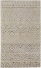 8' X 10' Ivory Blue And Gray Geometric Power Loom Distressed Area Rug