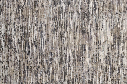 8' X 10' Gray Brown And Beige Wool Abstract Hand Knotted Area Rug
