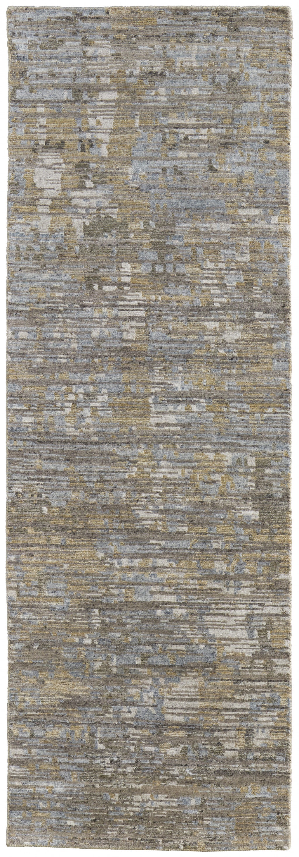 4' X 6' Brown And Gray Wool Abstract Hand Knotted Area Rug