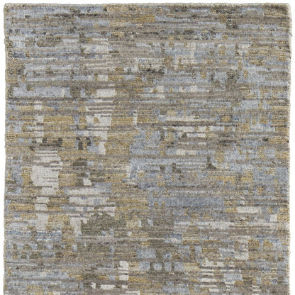 8' X 10' Brown And Gray Wool Abstract Hand Knotted Area Rug