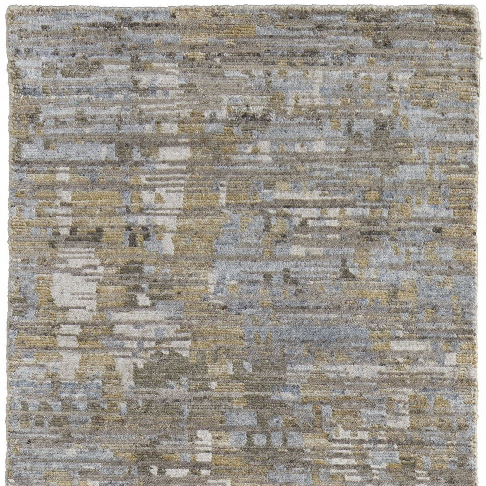 4' X 6' Brown And Gray Wool Abstract Hand Knotted Area Rug