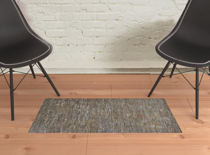 4' X 6' Brown And Gray Wool Abstract Hand Knotted Area Rug