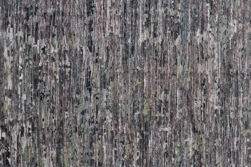 5' X 8' Blue And Gray Wool Abstract Hand Knotted Area Rug