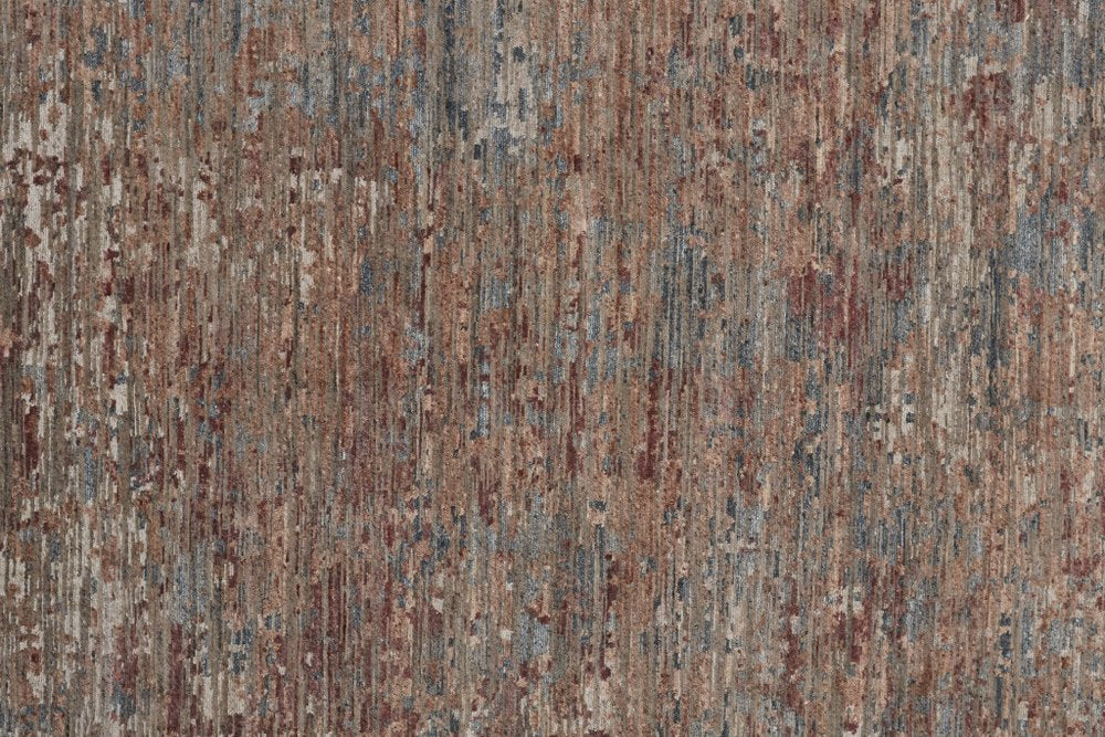 2' X 3' Blue and Red Wool Abstract Hand Knotted Area Rug