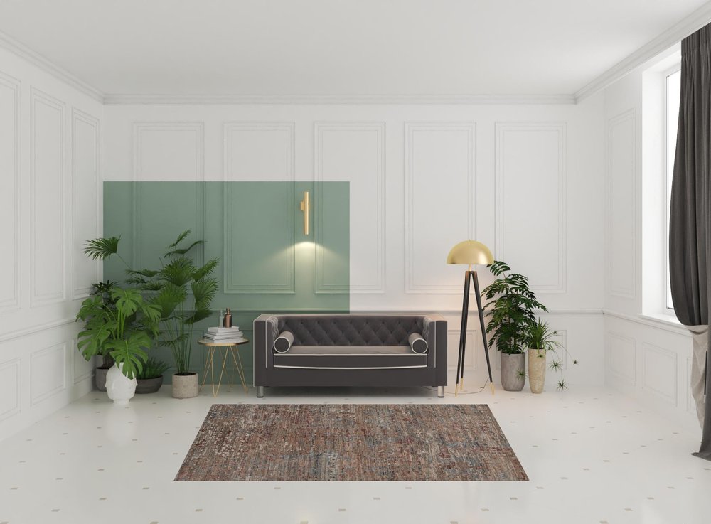 9' X 12' Red And Blue Wool Abstract Hand Knotted Area Rug