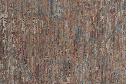 2' X 3' Blue and Red Wool Abstract Hand Knotted Area Rug